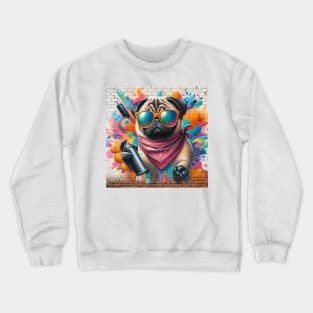 Pug Dog Graffiti Crewneck Sweatshirt